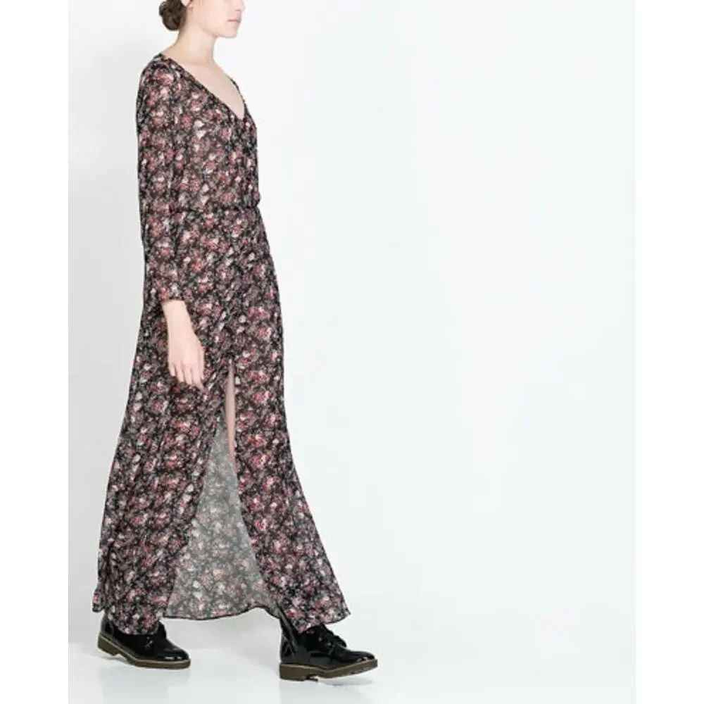 Zara Archive Moody Floral Front Slit Maxi Medium - Picture 9 of 12